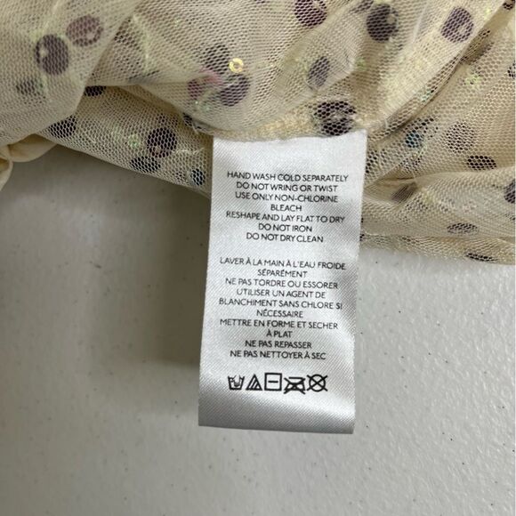 NWT Urban Outfitters Hunter Sheer Sequin Beaded Midi Cream Dress Women Medium - Picture 12 of 16